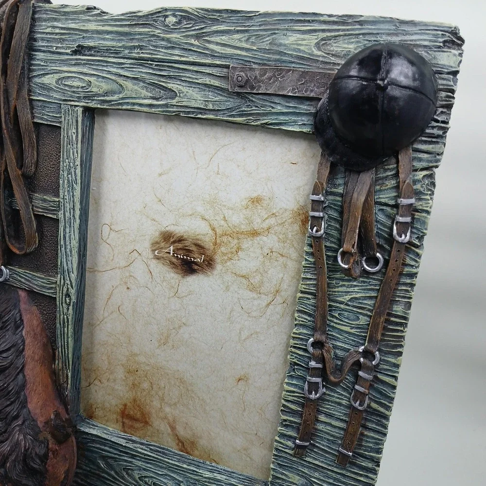 Animal Horse Equestrian 3D Resin Picture Photo Desk Frame Barn Boots‎ Tack Decor